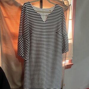 Calvin Klein Black and White Long Sleeve Dress-1222